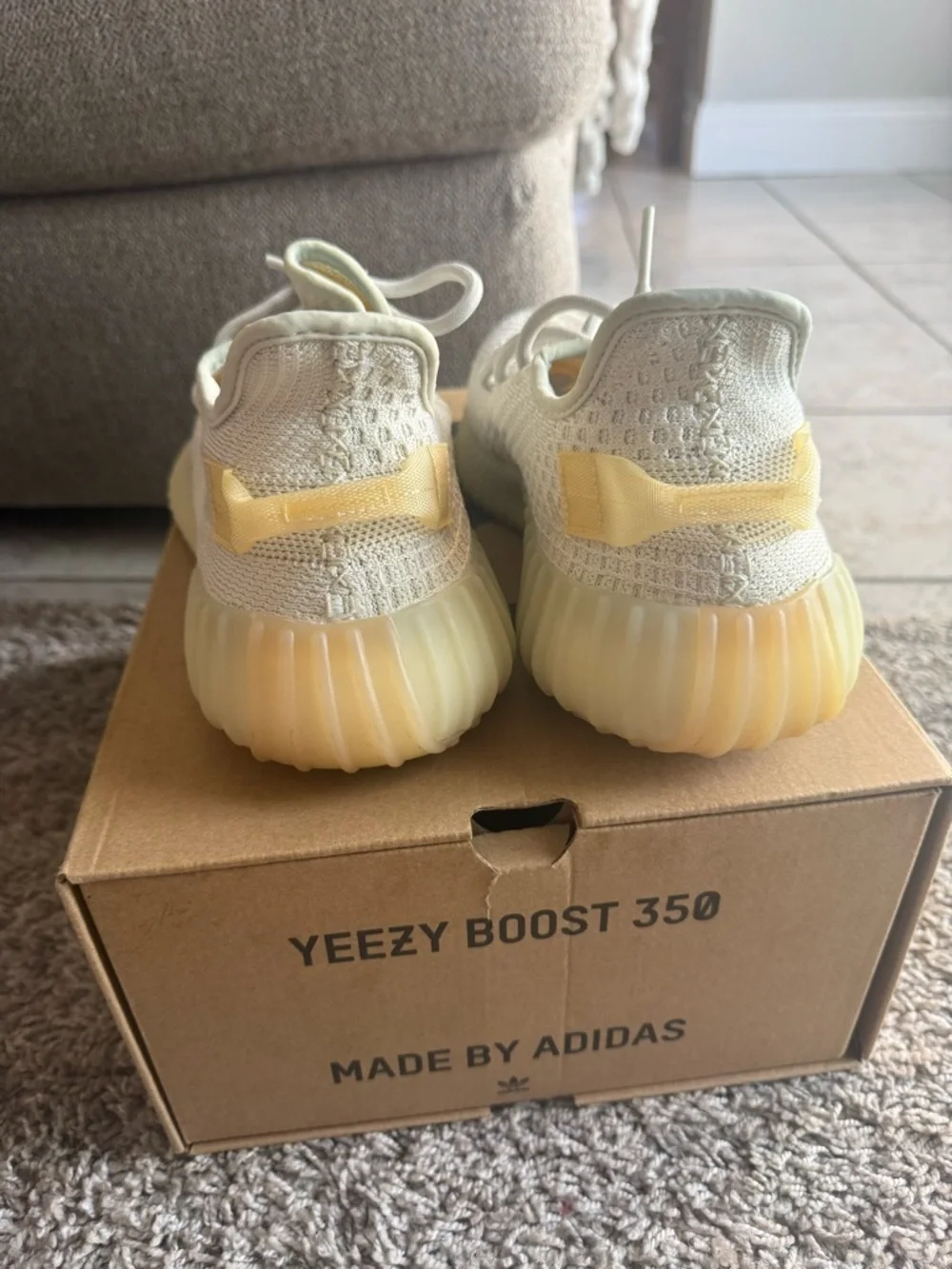 adidas Cream Yeezy-style Knit Sneakers